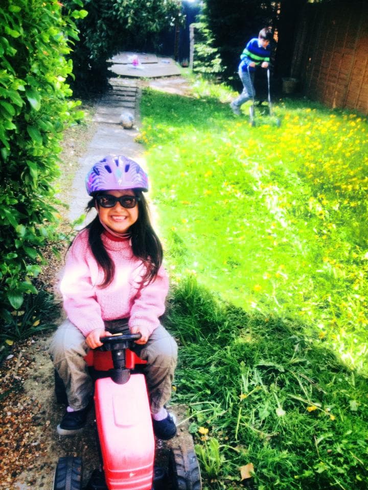 Me and my sister in the garden